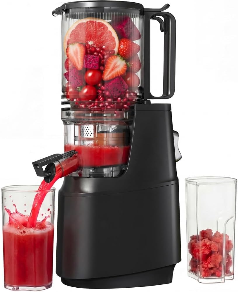 Exprimidor frío con canal 5.3pulg para frutas y verduras negro