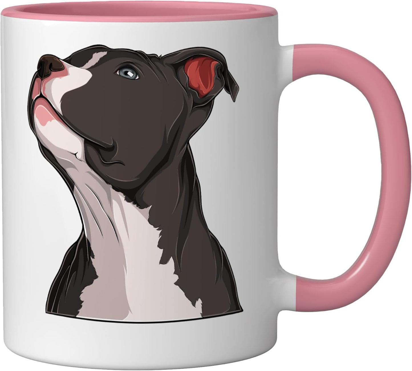 Taza cerámica para perro American Pit Bull Pitbull Terrier Rosa/Blanca