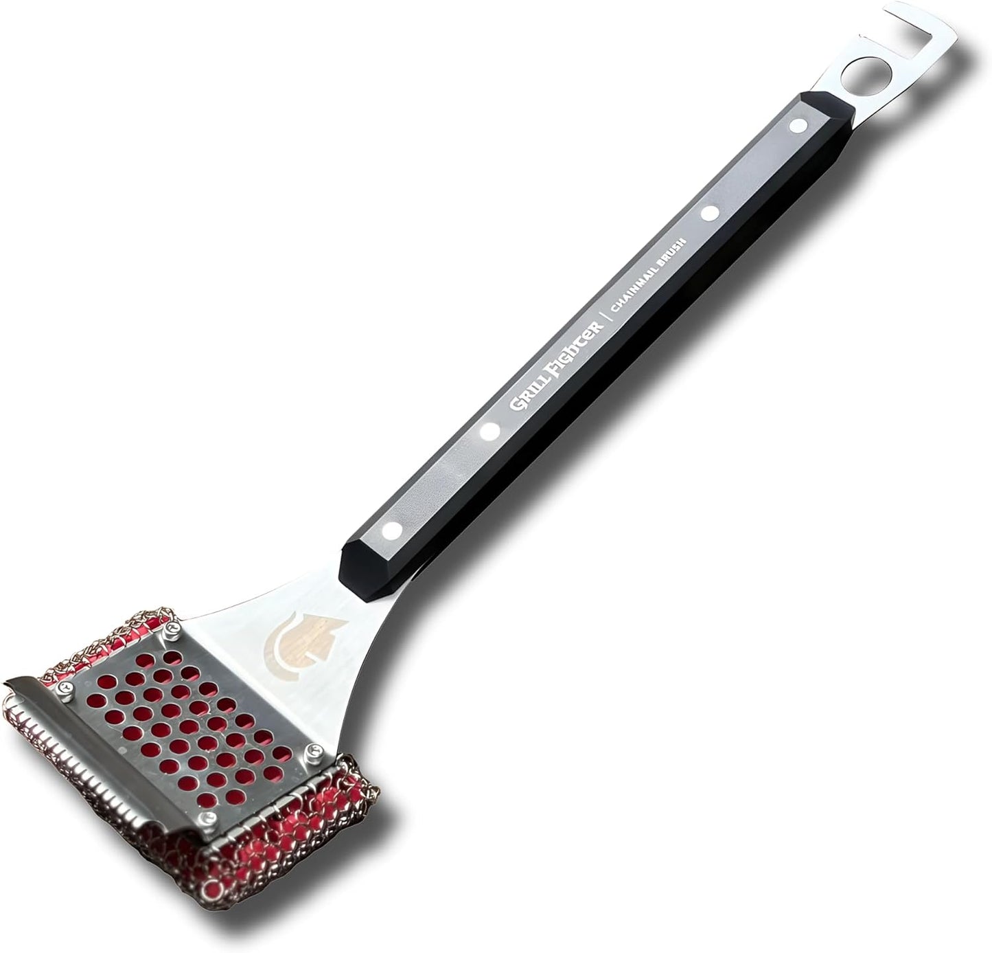 Cepillo parrilla sin cerdas acero inox malla SteelCloth ergonómico