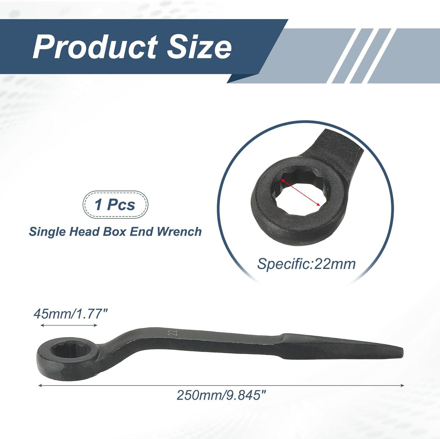 Llave caja 0.866pulg comp acero ennegrecido