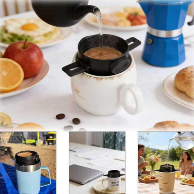 Cafetera para verter filtro acero inox plegable sin papel