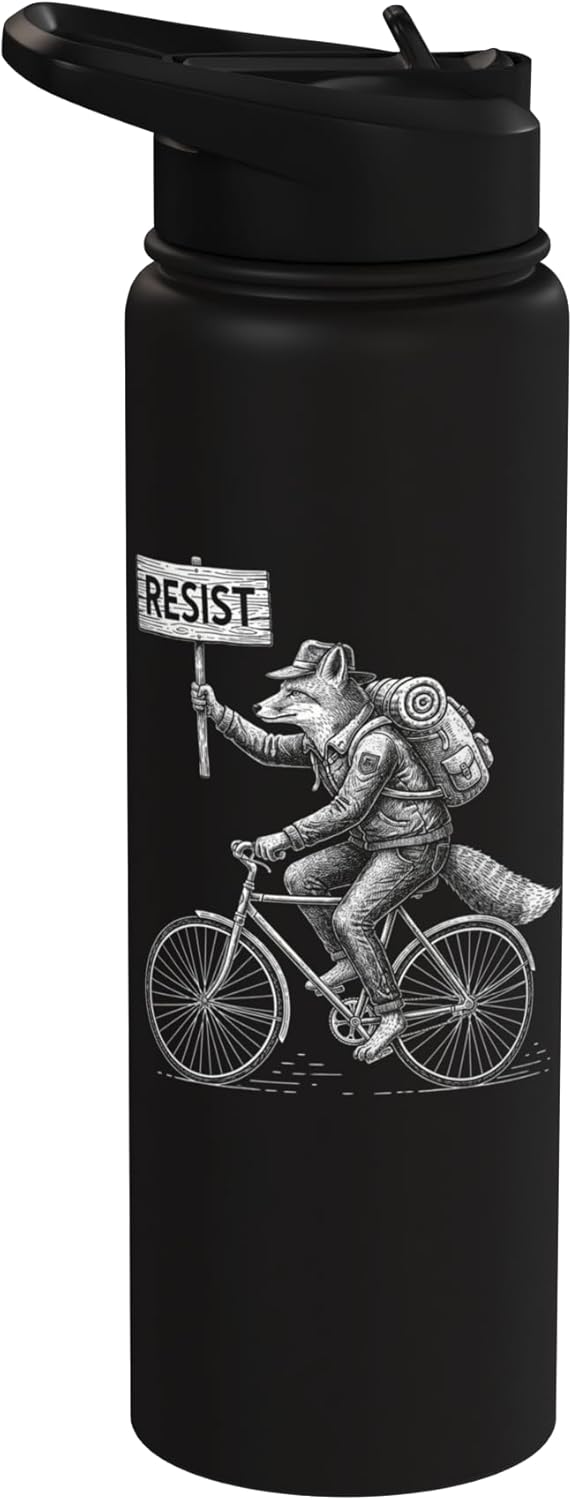 Bottella de agua acero inoxidable resistente retro edgy protesta sutil