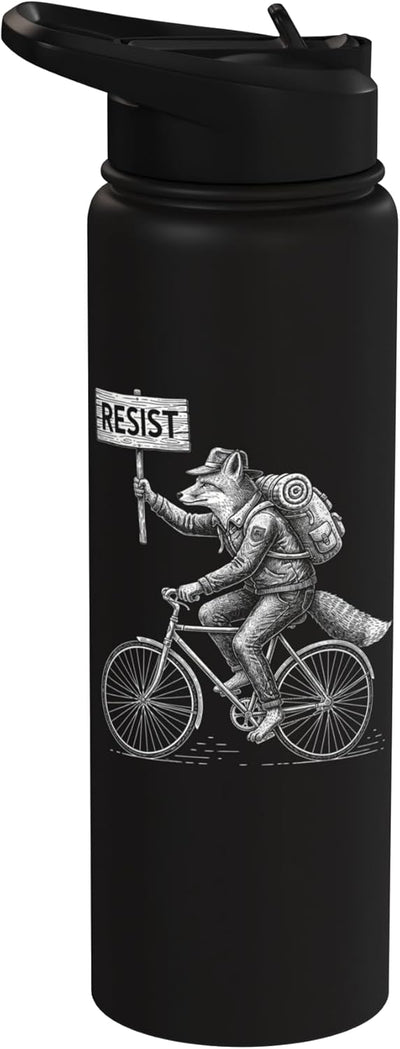 Bottella de agua acero inoxidable resistente retro edgy protesta sutil