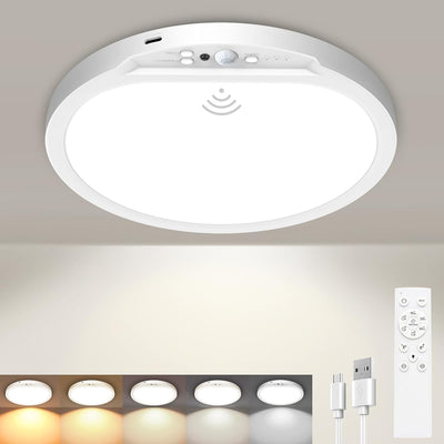 Lámpara techo recargable sensor movimiento 5colores