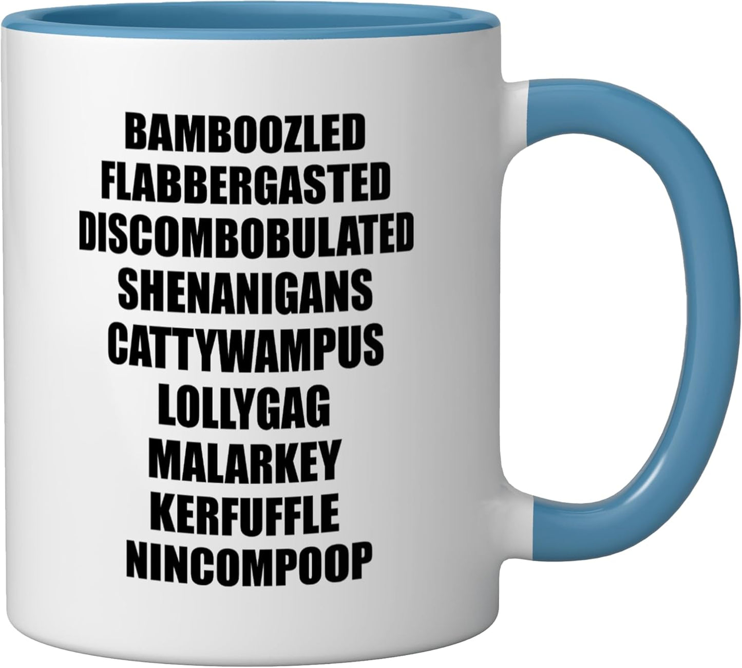 Taza Cerámica Azul/Blanco Palabras Locas