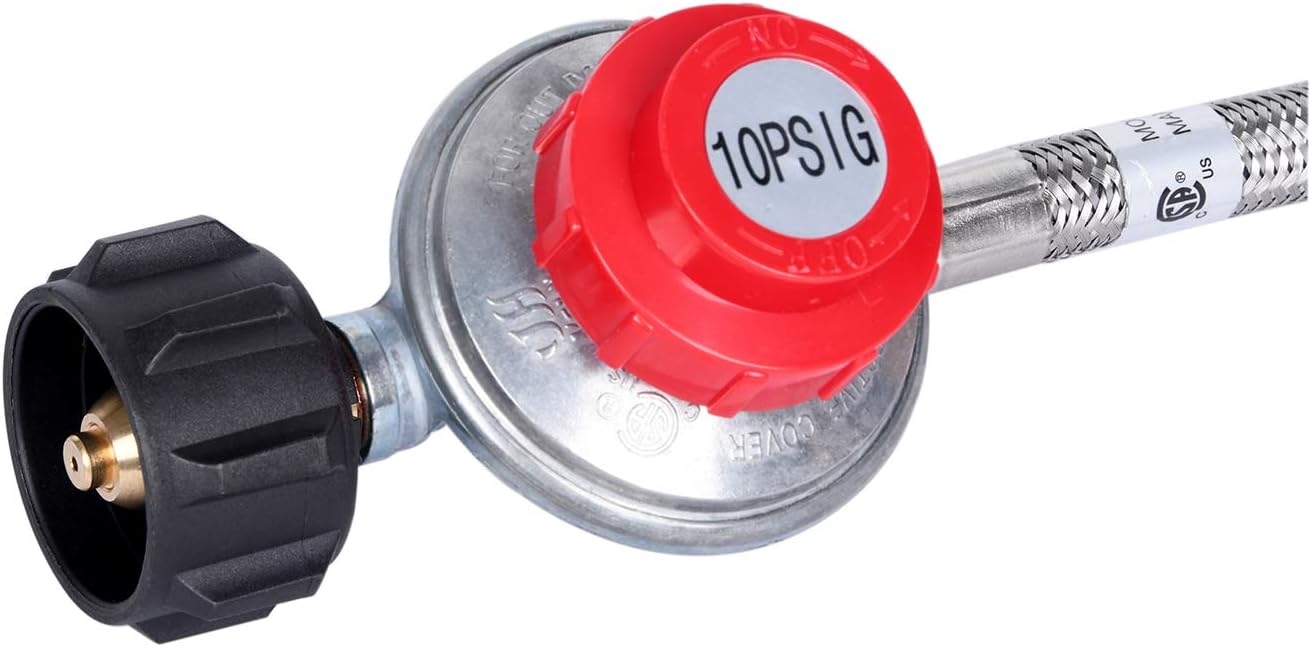 Regulador propano ajustable 4ft 10PSI con manguera 1/8pulg