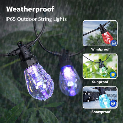 Tira luces exteriores 98ft RGBW 30 LED control app y remoto IP66