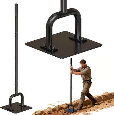 Tamper acero 10x10pulg mango 61pulg compactador suelo grava asfalto