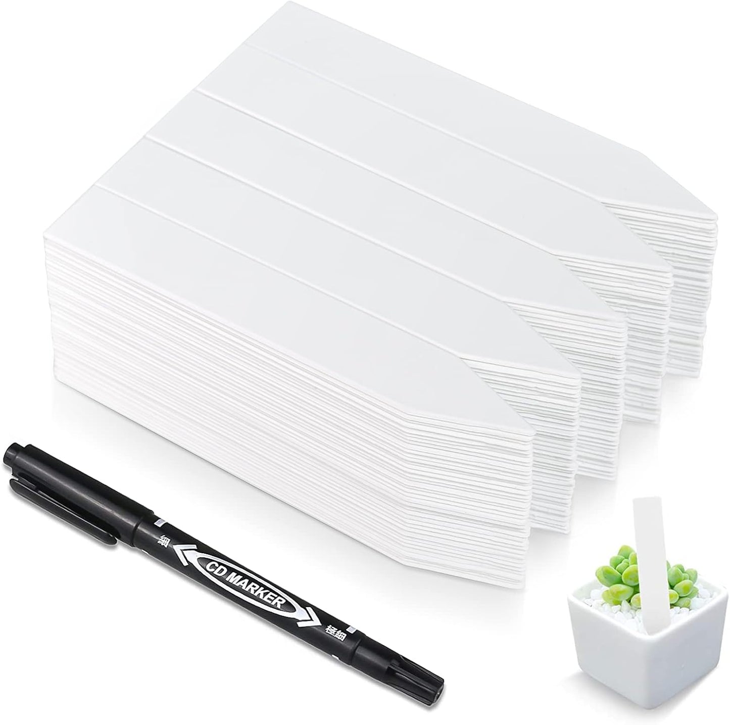 200 Etiquetas Plástico 4pulg Impermeables Jardinería