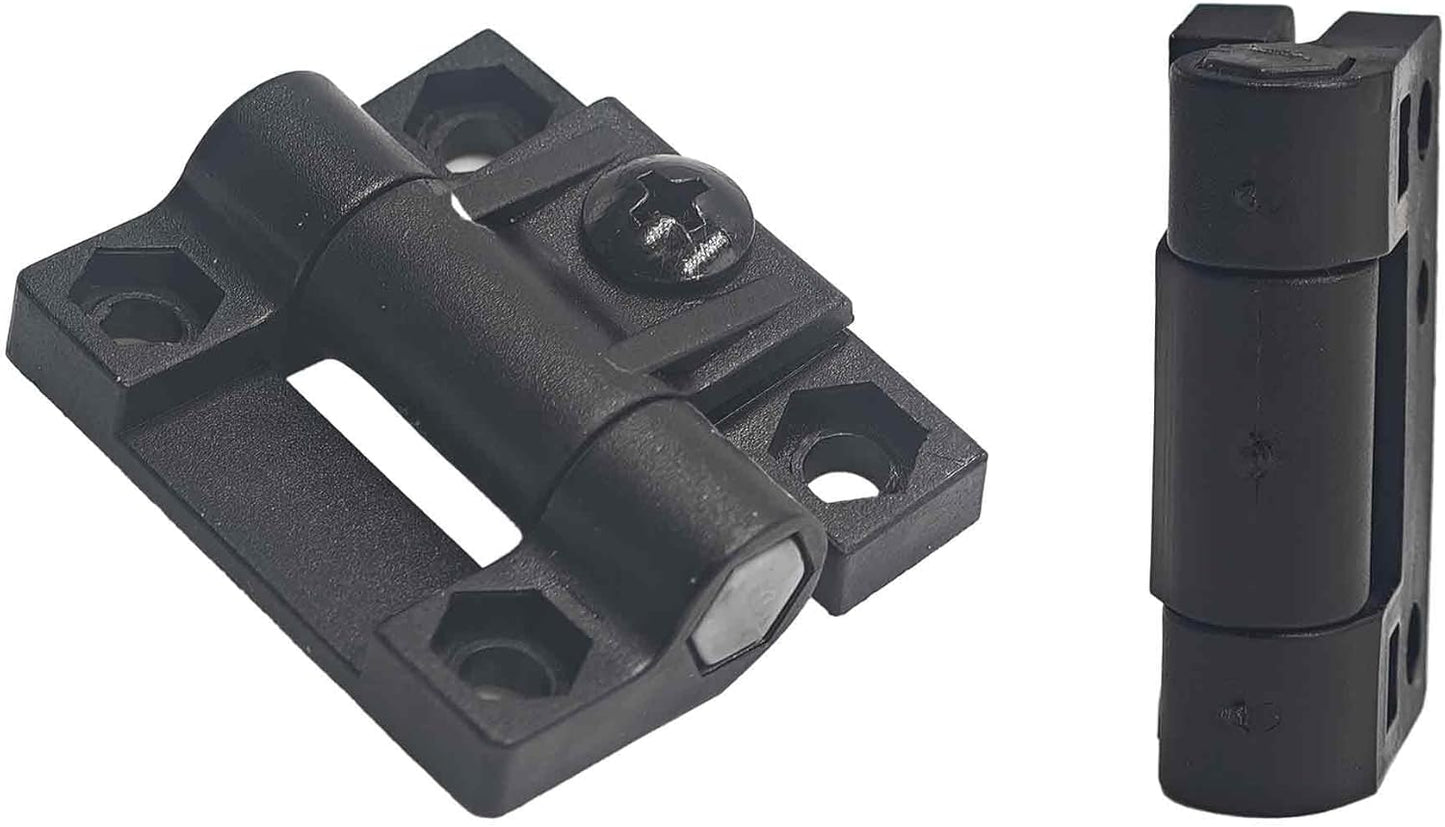 Bisagra ajustable plástico negro 4 agujeros para gabinetes