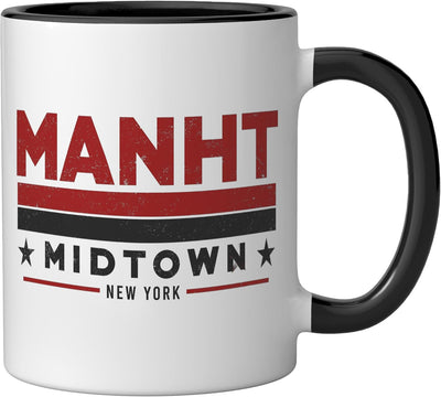 Taza cerámica minimalista MANHT Midtown New York Negro/Blanco