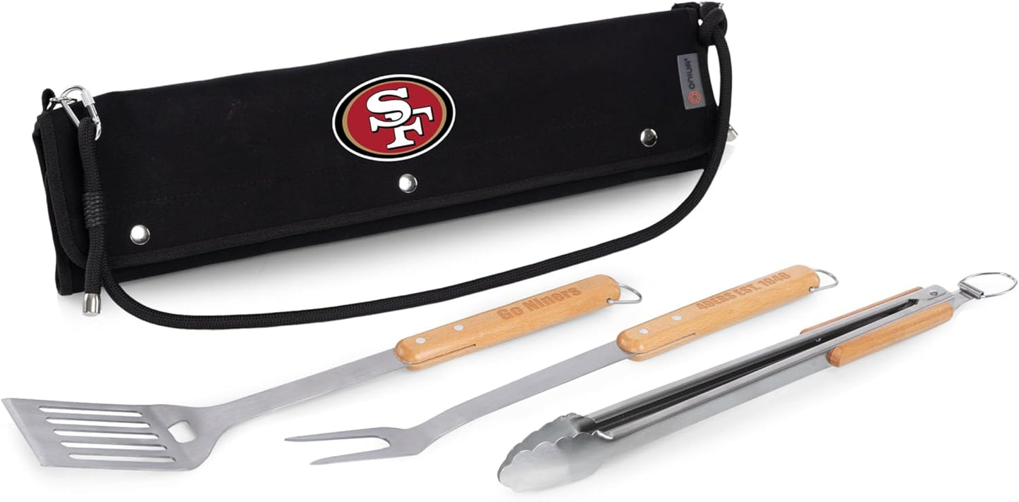 Set 3 Pzas Accesorios Barbacoa Madera Haya