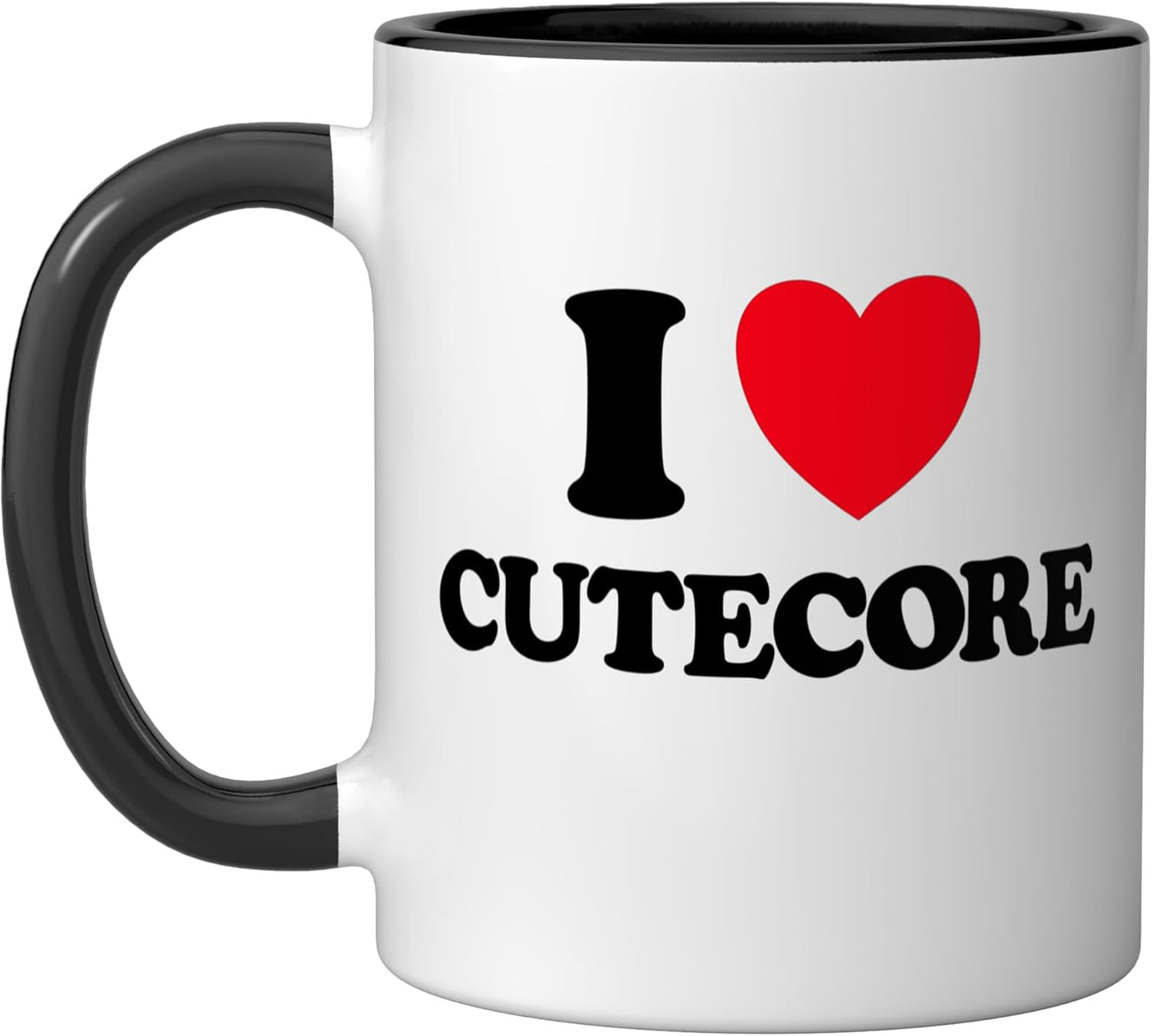 Taza cerámica estilo Y2K con corazón de favorito negro/blanco