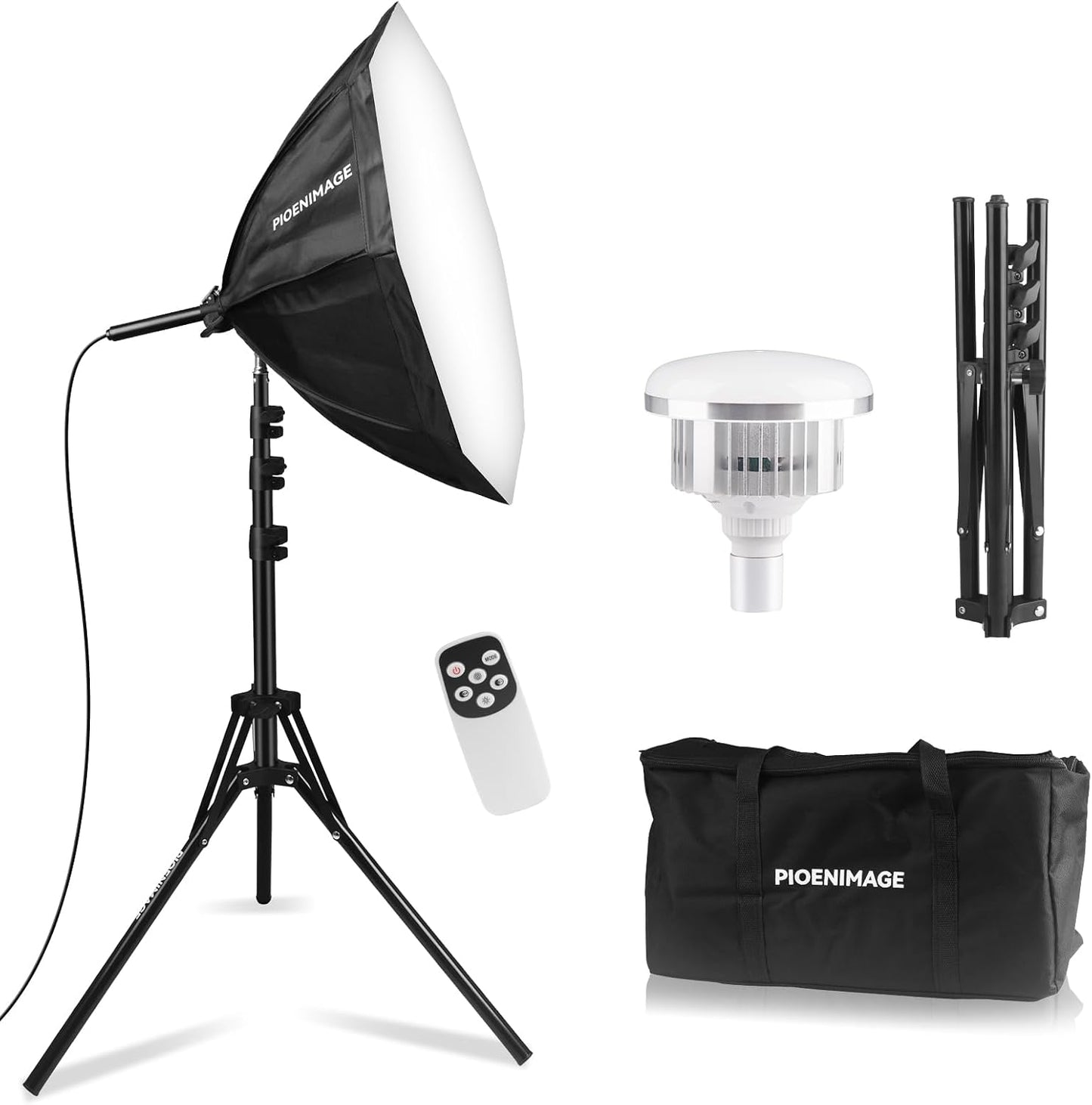 Kit Softbox luz estudio 21.6x21.6pulg LED 85W control remoto