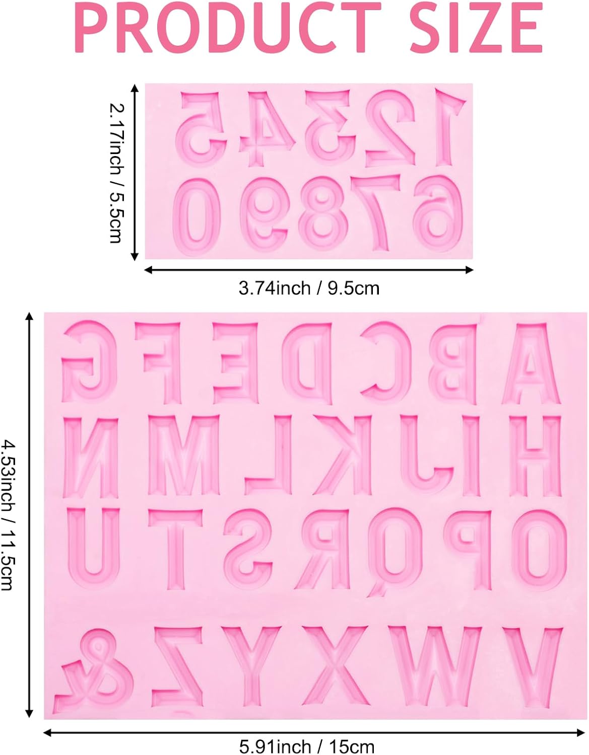 Moldes silicona letras números caramelo chocolate rosa