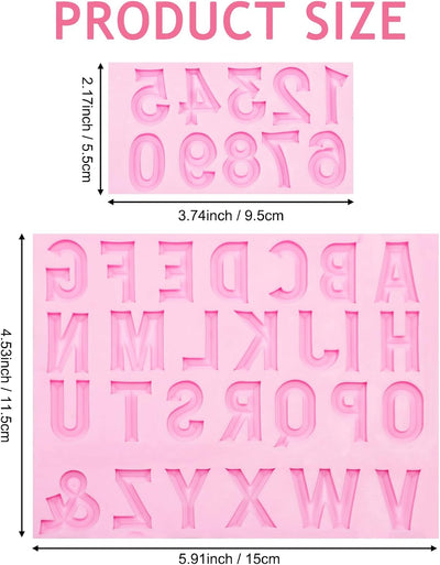 Moldes silicona letras números caramelo chocolate rosa