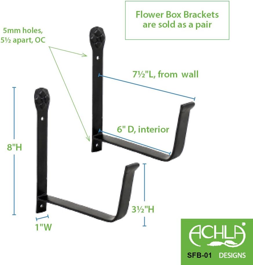 Soporte pared macetero 6pulg color negro