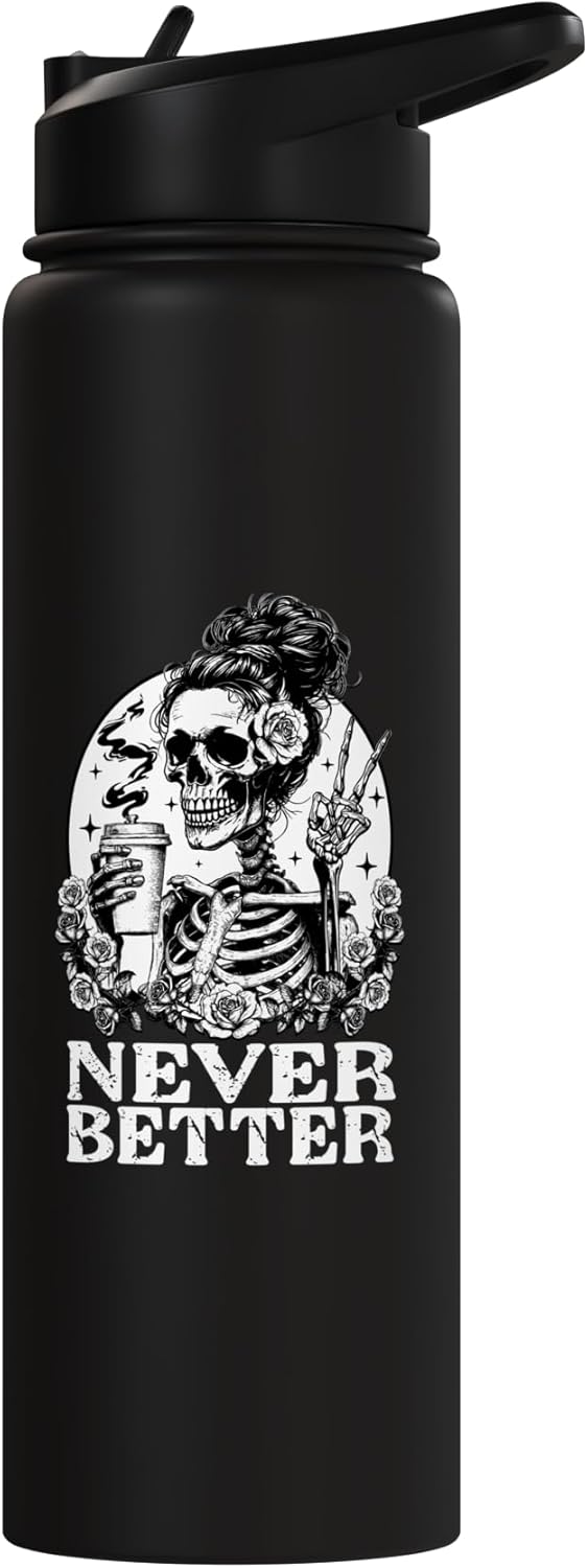 Botella agua acero inox térmica Halloween con calavera
