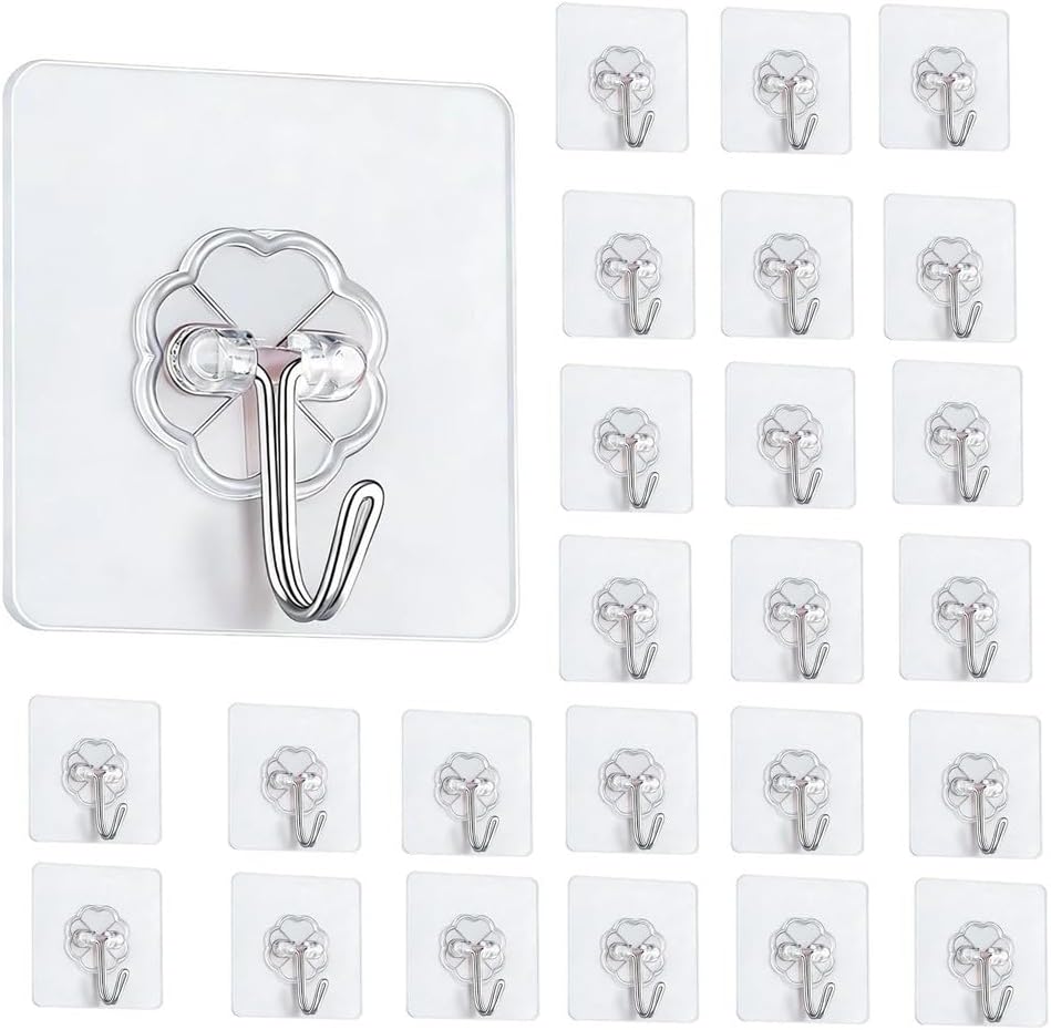 Ganchos adhesivos resistentes para pared baño cocina 24 piezas