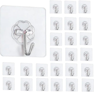 Ganchos adhesivos resistentes para pared baño cocina 24 piezas