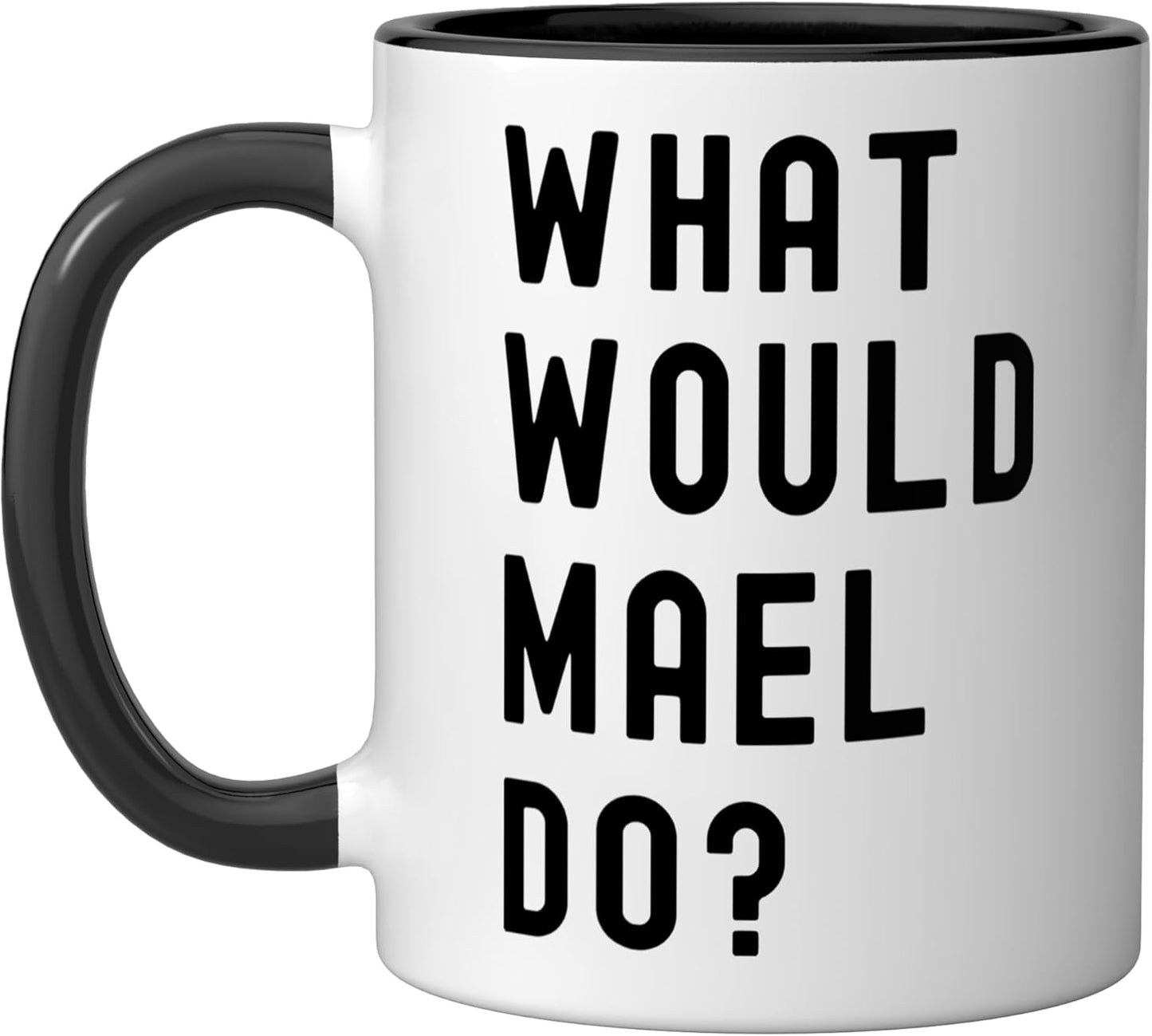 Taza de cerámica What Would Mael Do Negro/Blanco