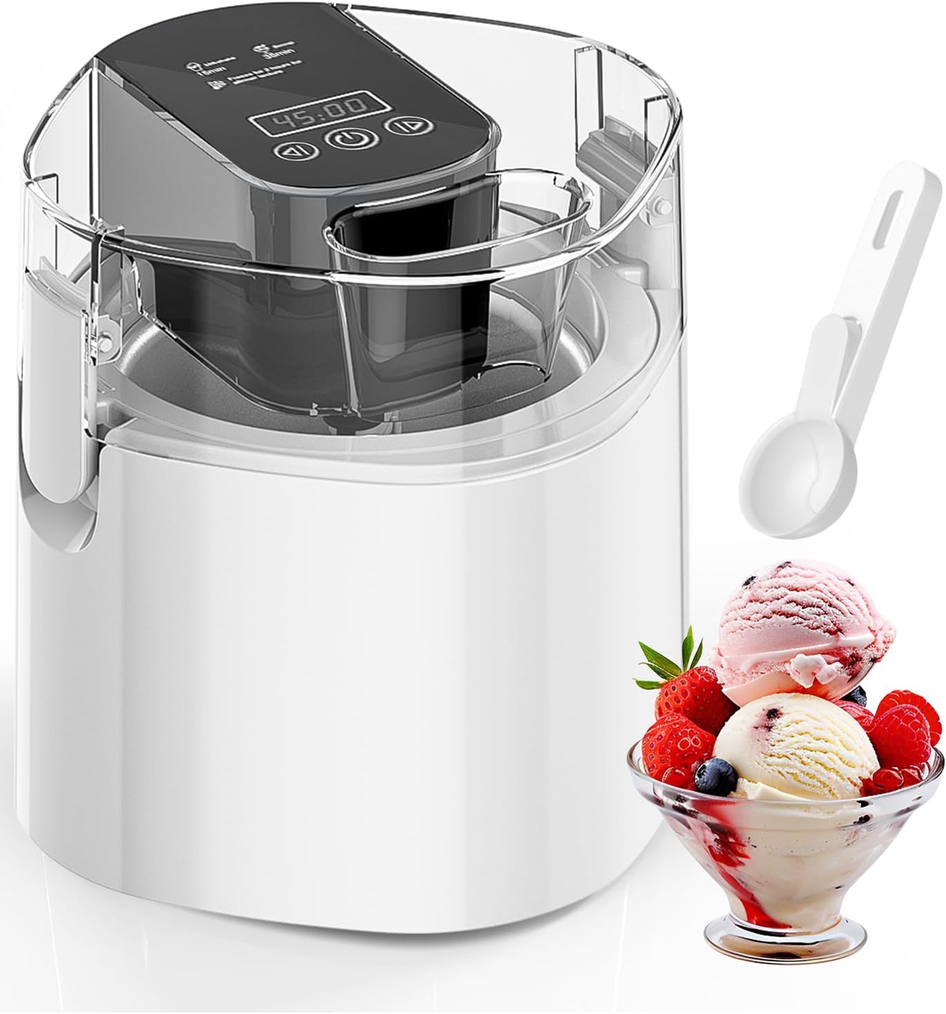 Máquina helados 1.52qt con cuenco aislado LCD y temporizador