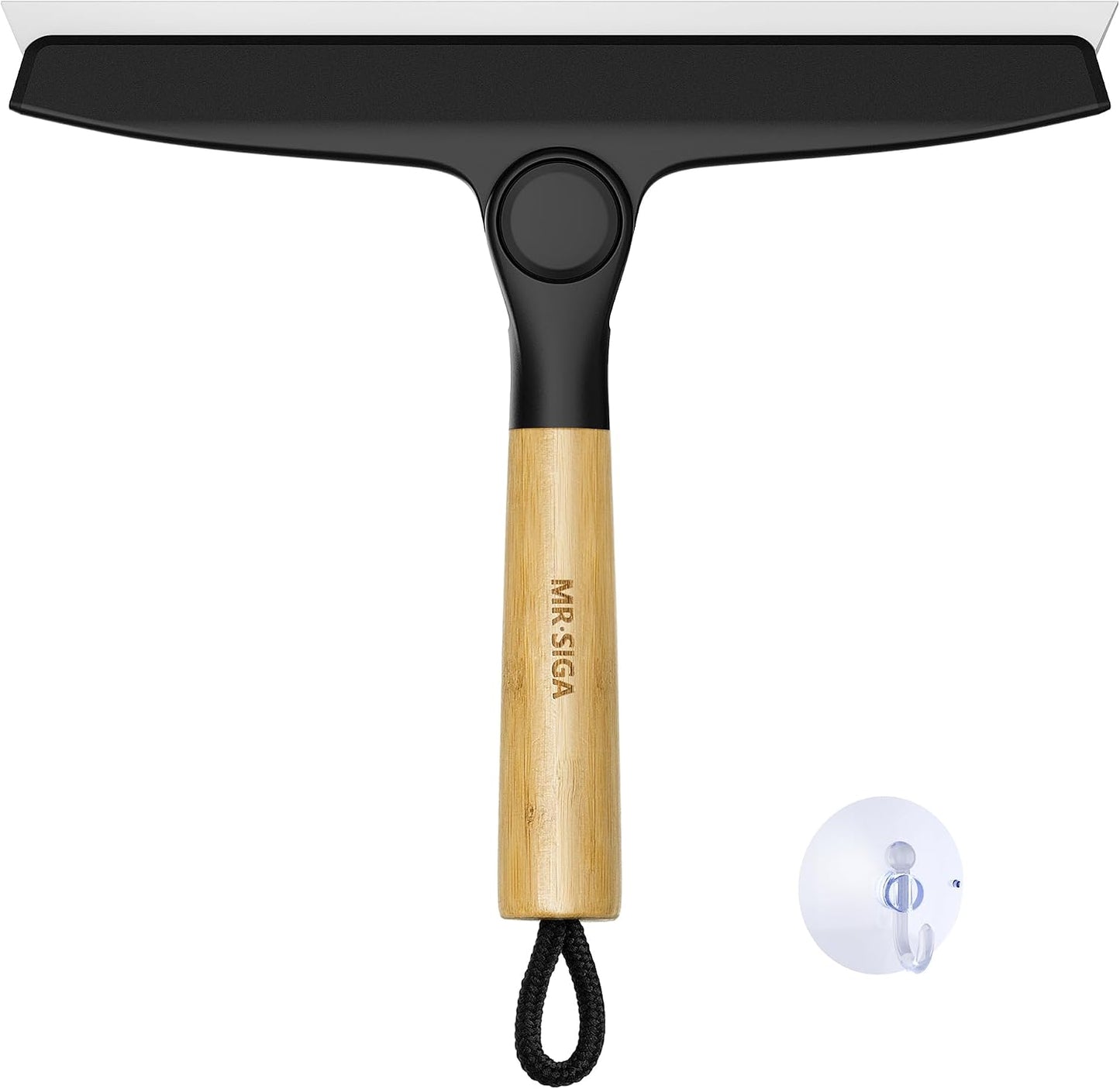 Escobilla silicona puerta ducha espejo vidrio 10pulg negro