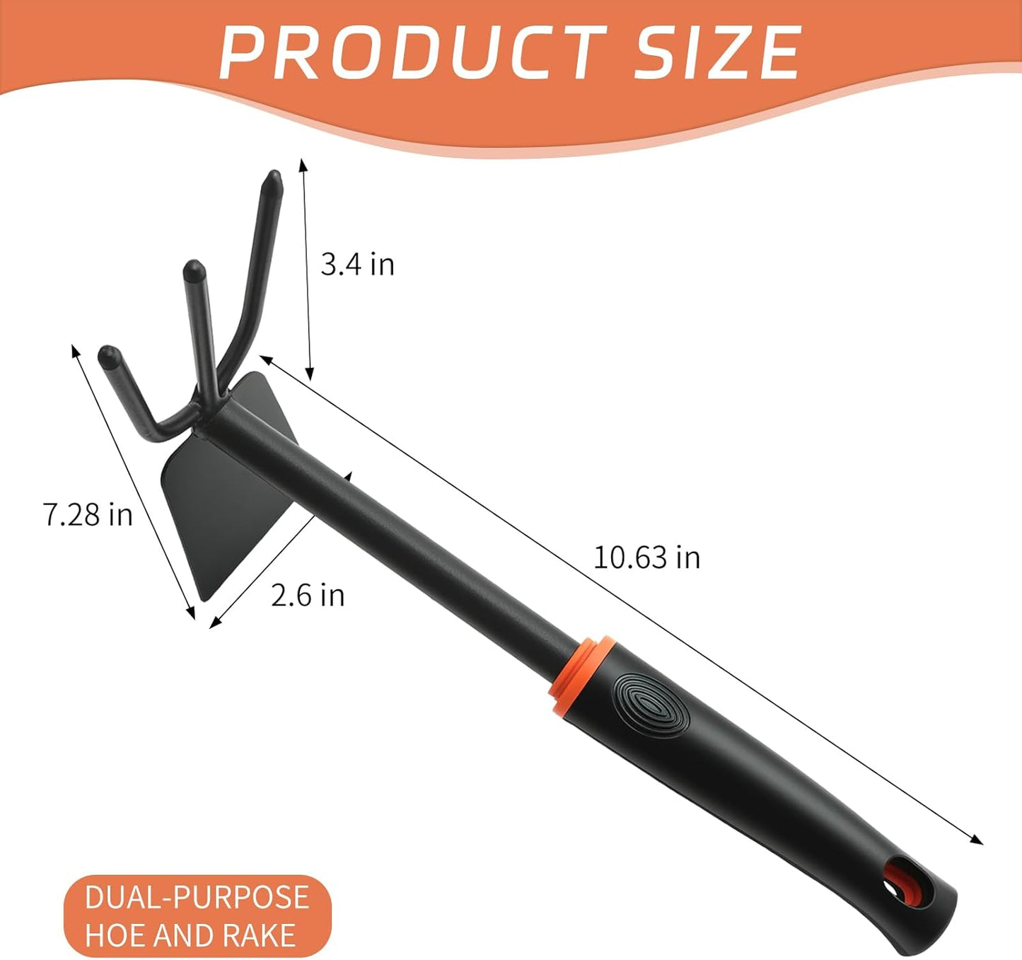 Azada de mano doble para jardinería y patio