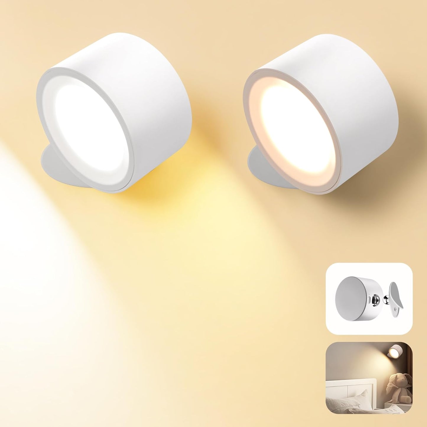 Lámpara pared LED recargable bola magnética 360