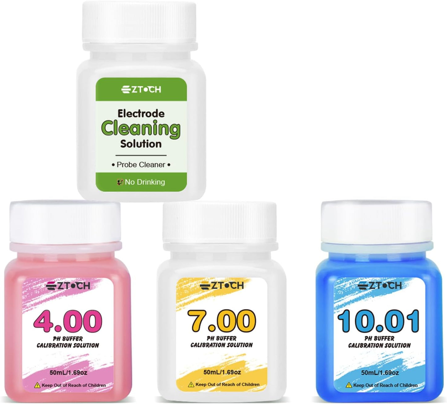 Medidor de pH cloro salinidad EC TDS ORP temperatura con soluciones de calibración y limpieza
