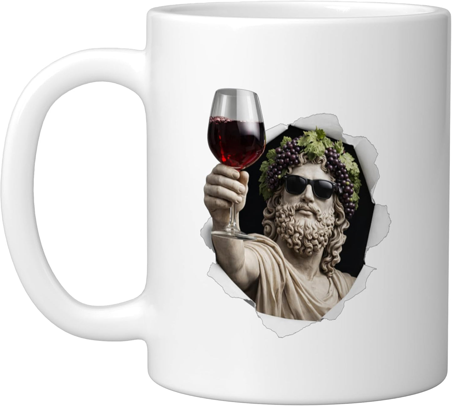 Taza de cerámica para vino Dionysus blanca