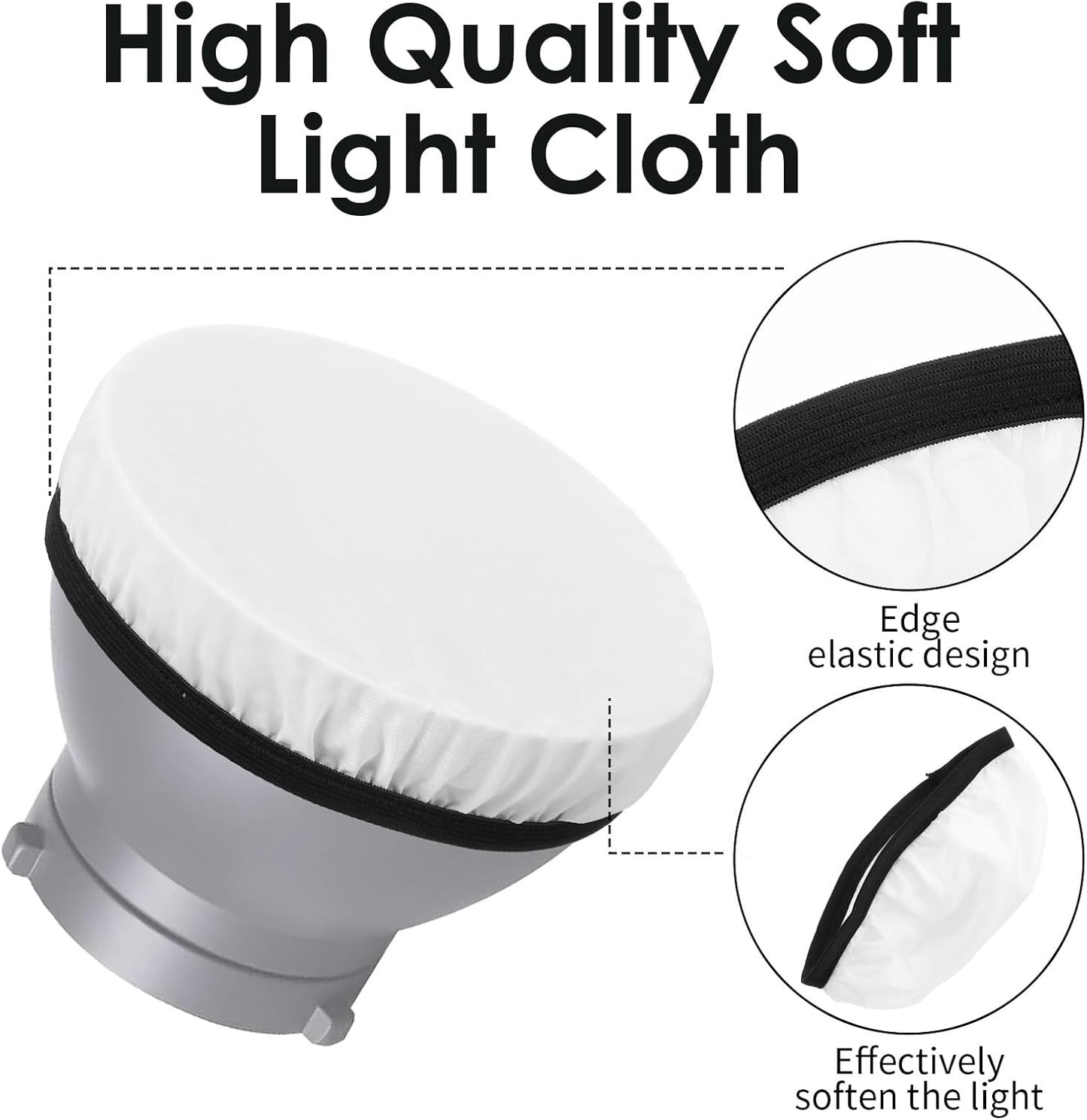 4 Cubiertas Difusor Luz Tela Oxford y Nailon Blanco