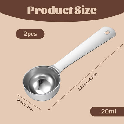 2 Cucharas Acero Inox para Café Leche Especias