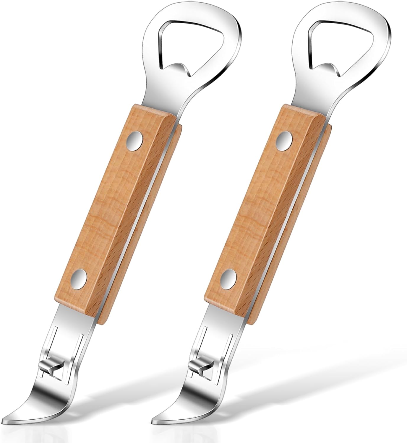 2 Unids Abrelatas con Imán Mango Madera Acero Inox para S Bebidas