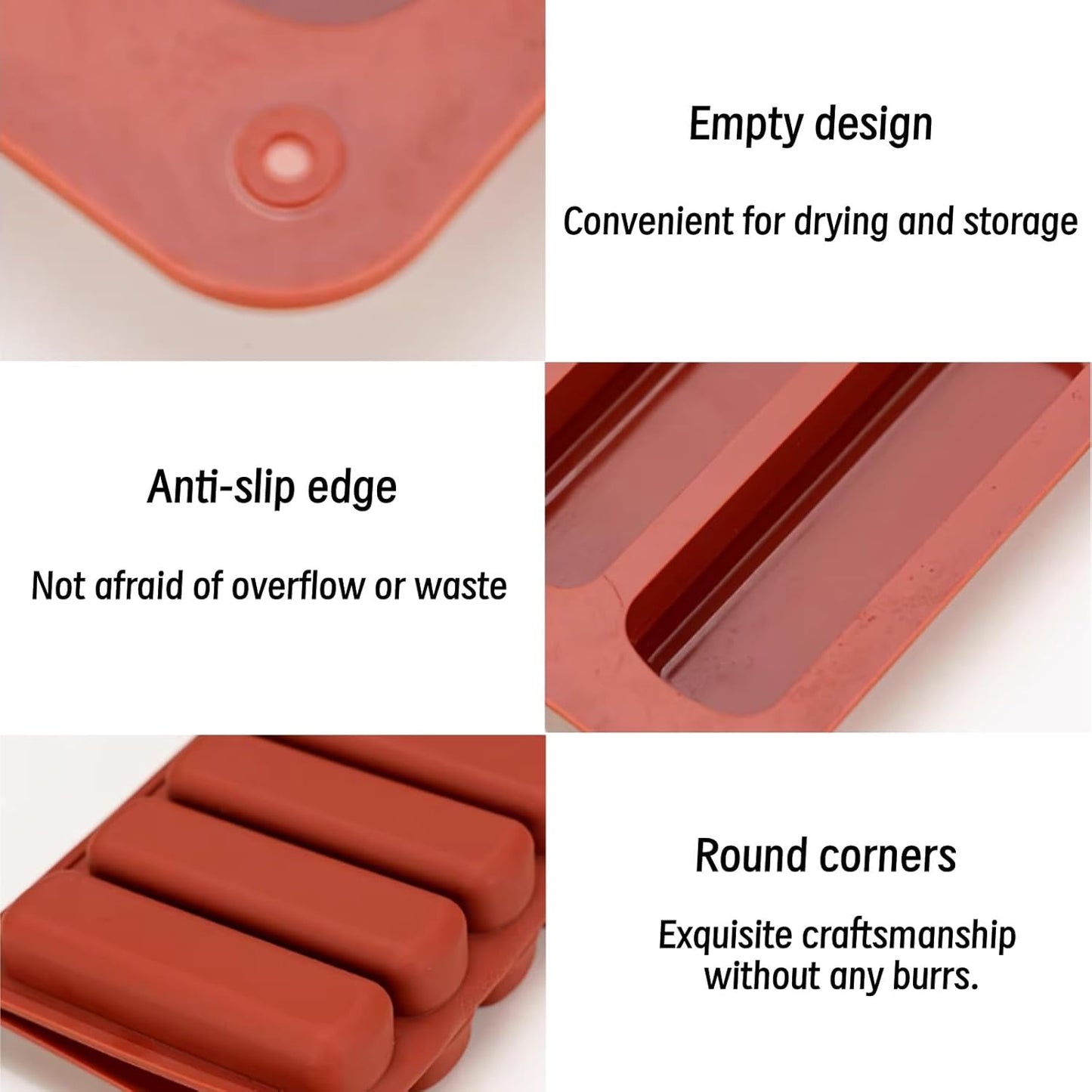 Molde silicona Eclair Cake Pop Maker 8 tiras reutilizable