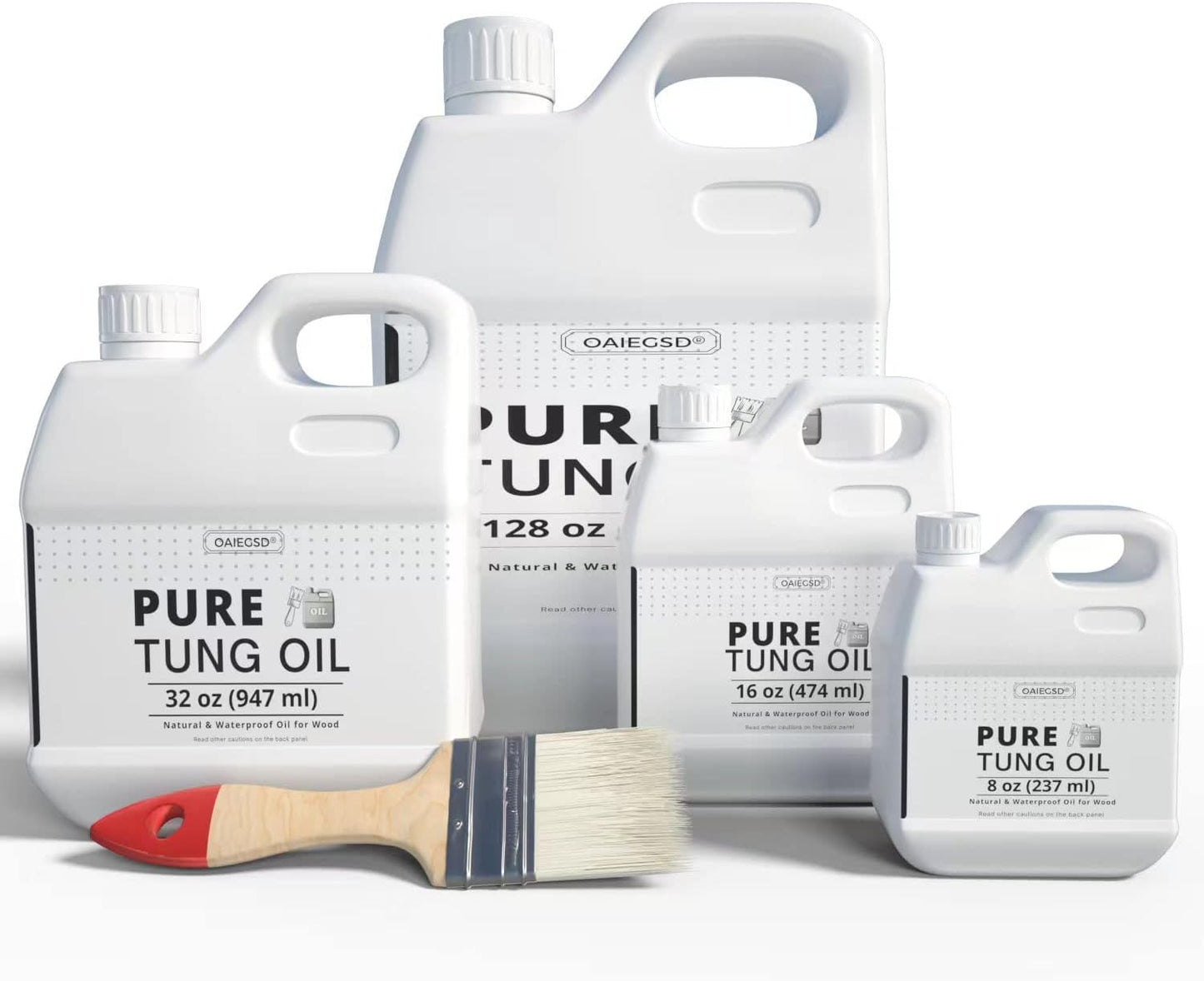 Aceite tung puro para madera exterior con cepillo