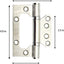 2 Pzas Bisagra Puerta Acero Inox 304 4x3pulg Níquel Satinado
