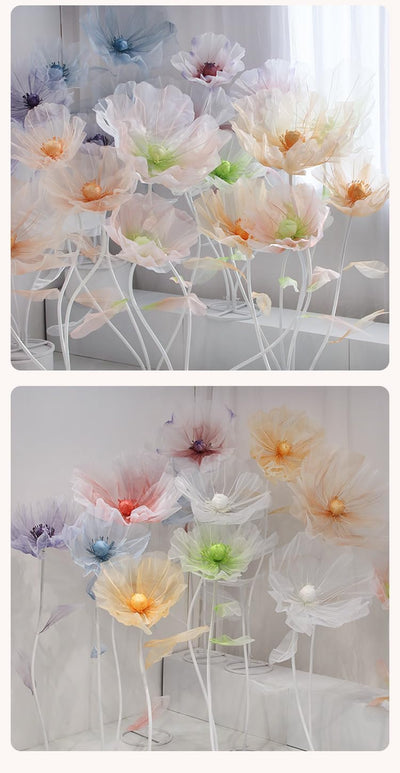 Decoración flores gigantes para bodas fiestas cumpleaños púrpura