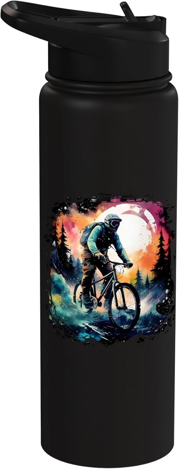 Botella de agua aislada de acero inoxidable para bicicleta retro