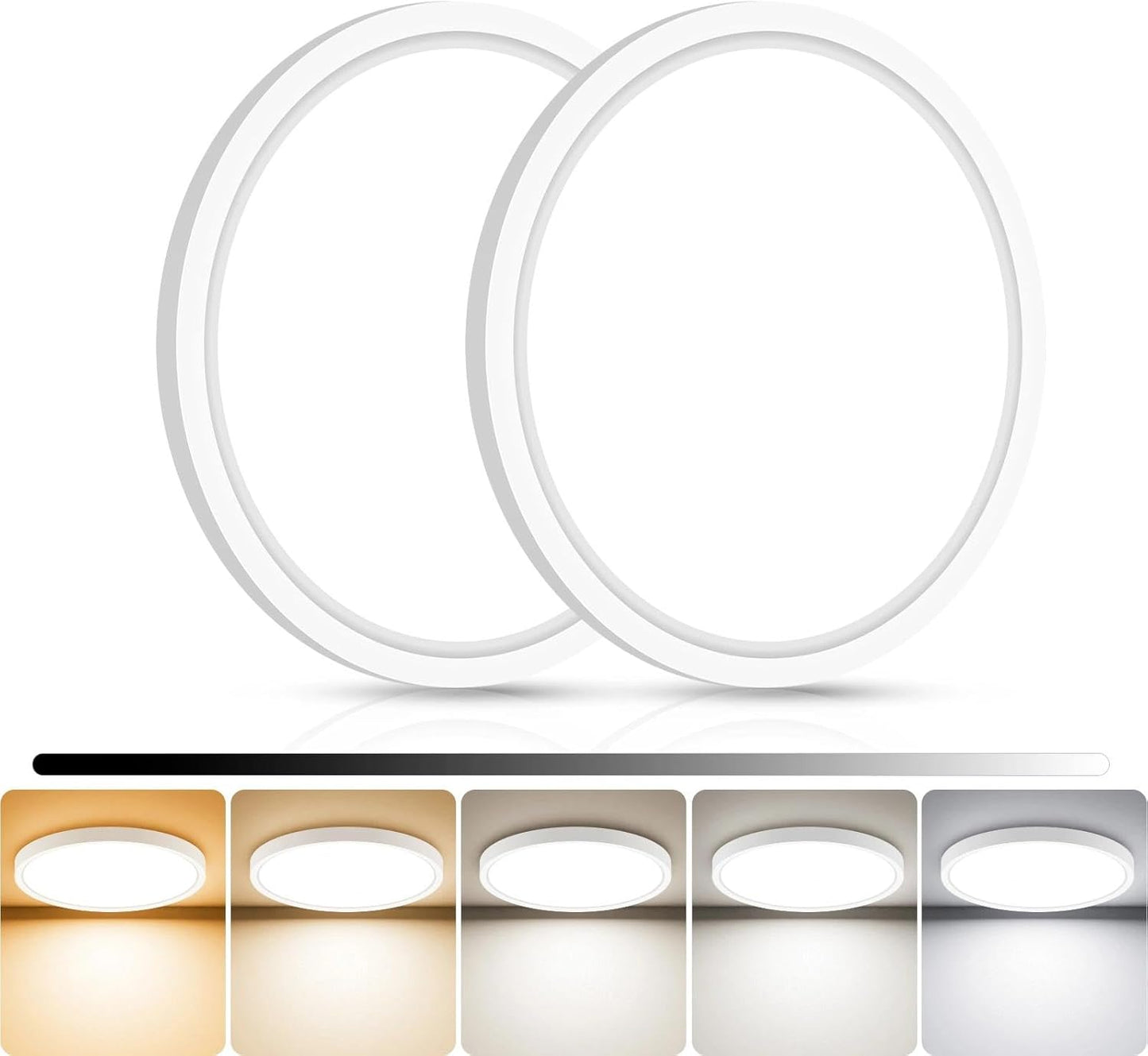 2 Luces LED Empotradas 7pulg Regulables 3000-6500K 15W