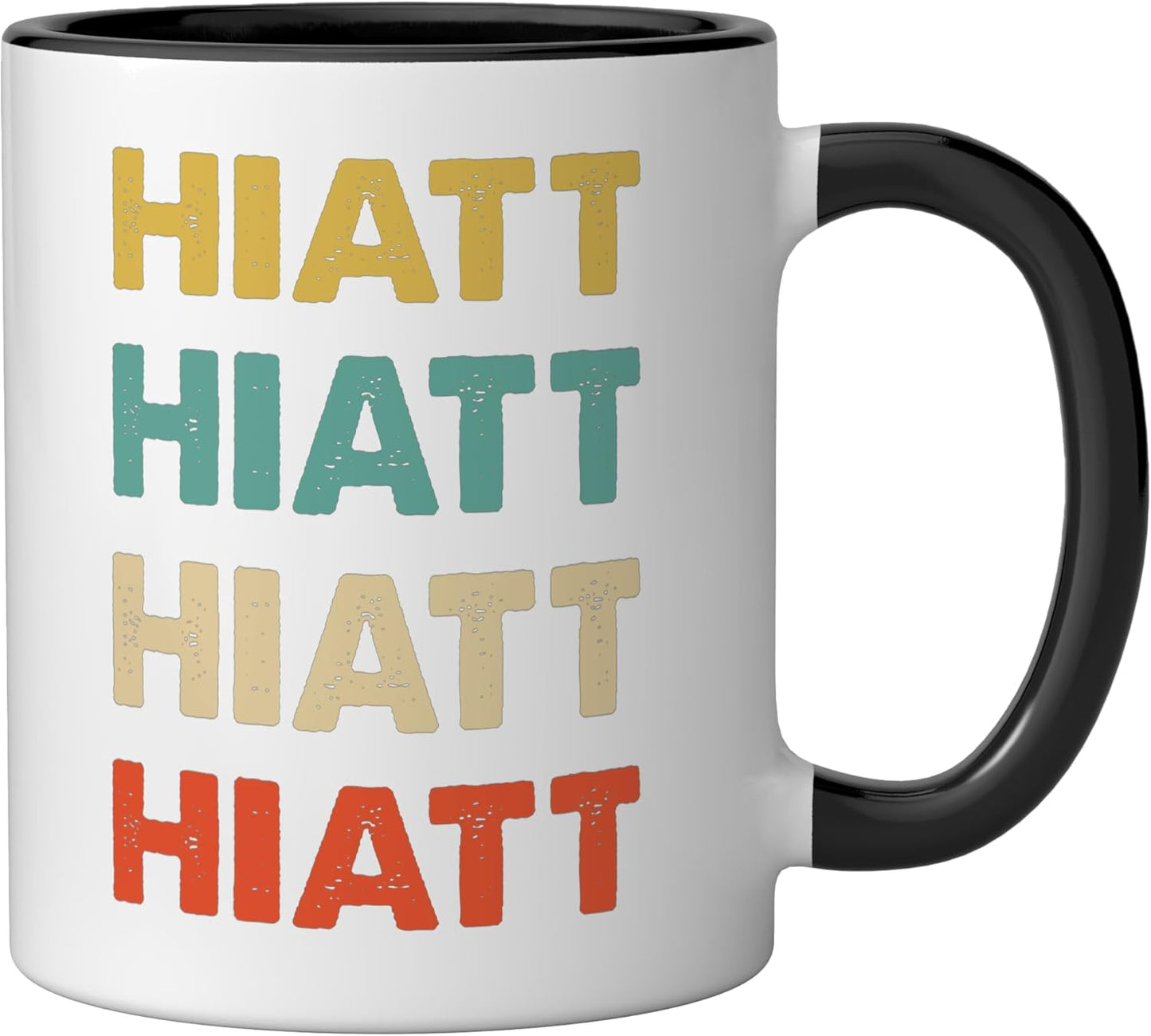 Taza cerámica Hiatt Name negra/blanca