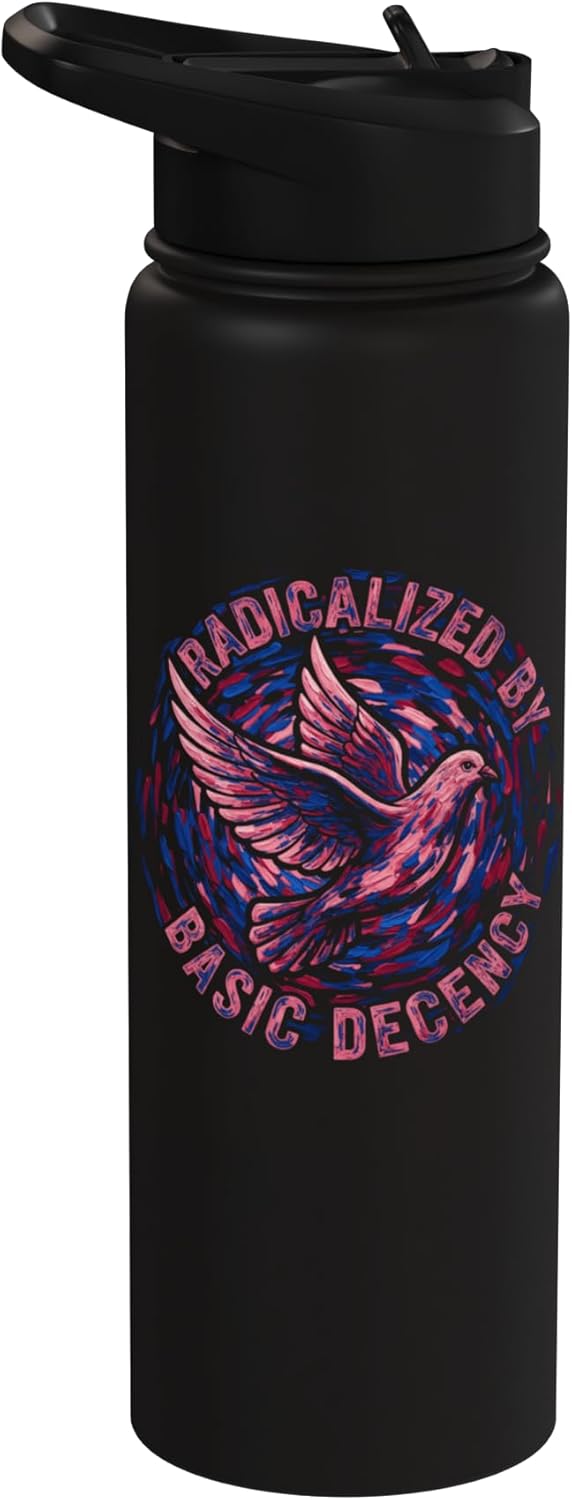 Botella agua acero inox aislada con diseño protesta retro