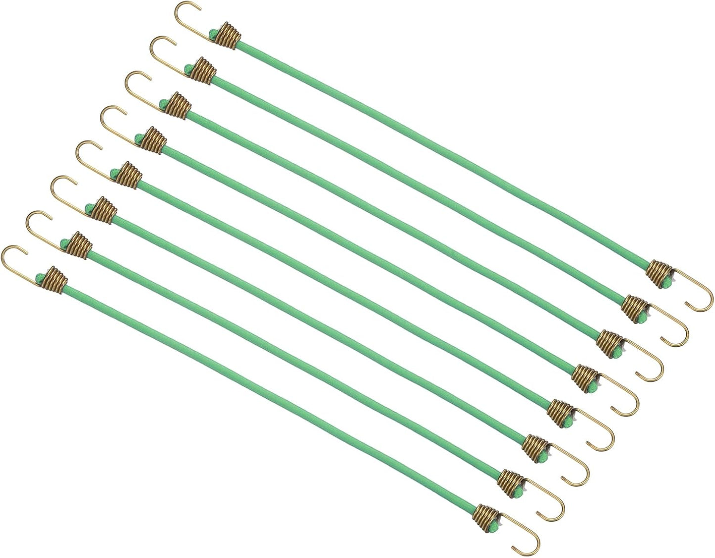 Cuerdas elásticas con ganchos 10pulg 8 Pzas verde