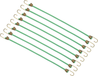 Cuerdas elásticas con ganchos 10pulg 8 Pzas verde