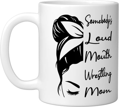 Taza de cerámica para mamá wrestler Somebodys Loud Mouth
