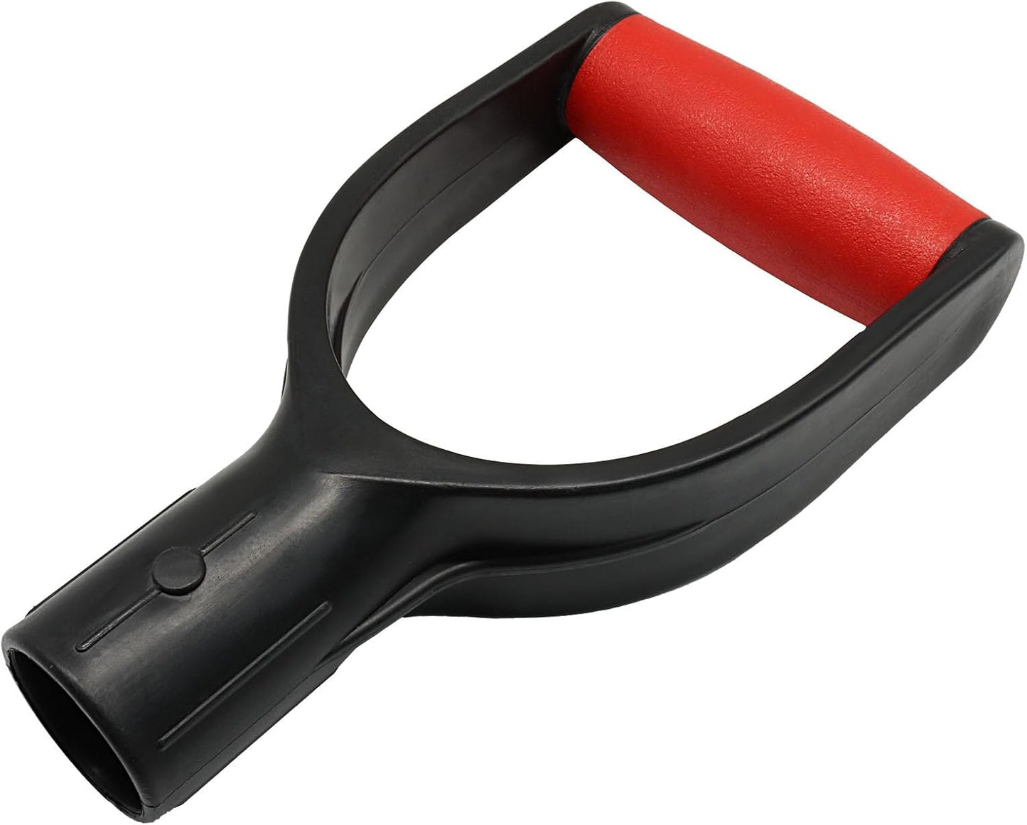 Pala plástico agarre D mango 1-1/4 pulgadas rojo-negro