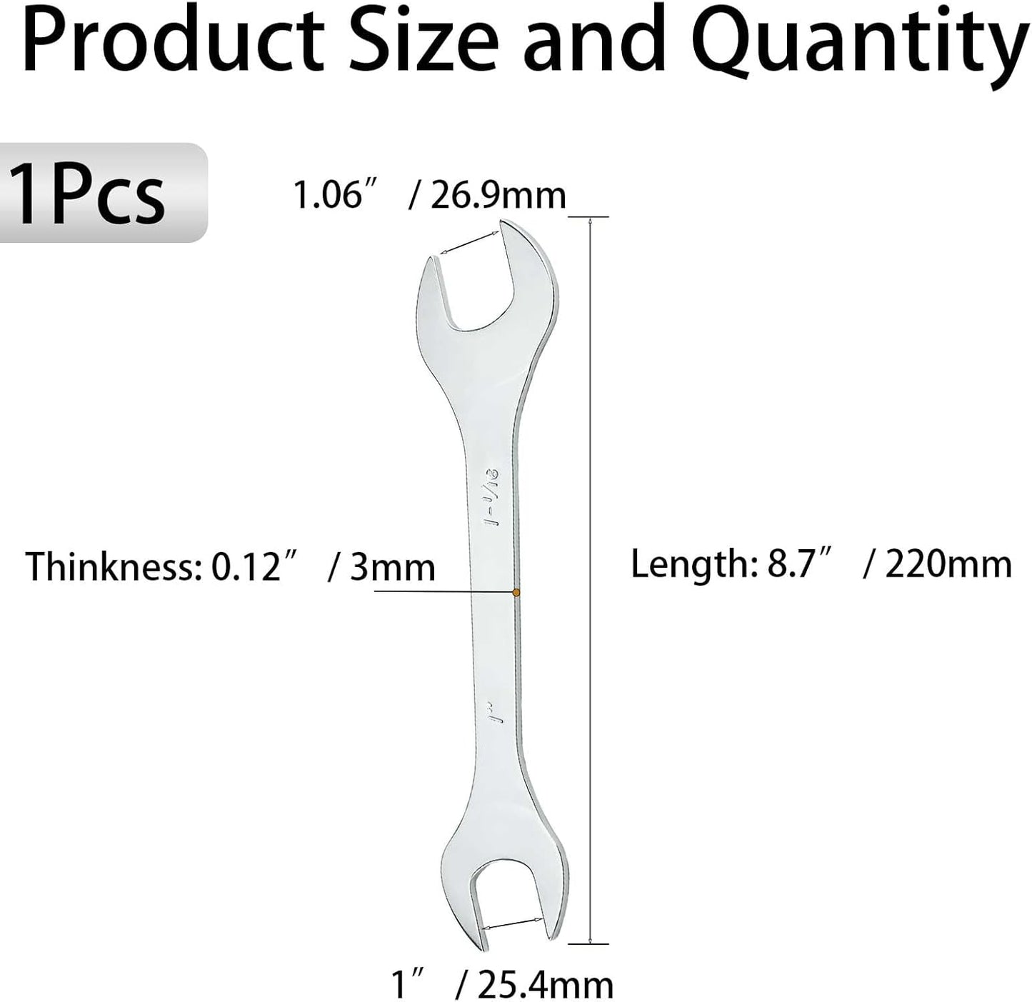 Llave fina SAE acero cromado 1x1-1/16pulg
