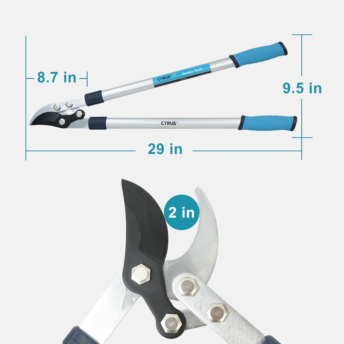 Podadora jardín 30pulg asas ergonómicas corte 2pulg