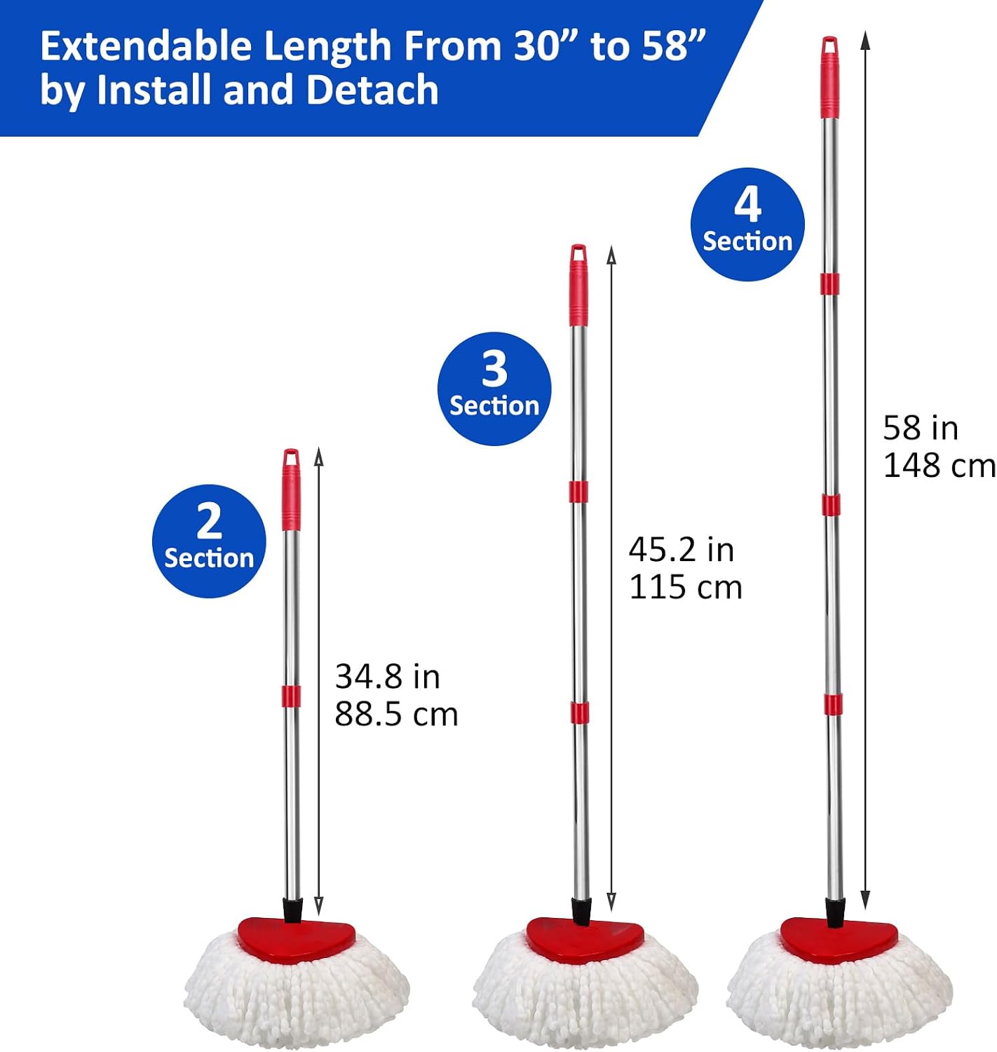 4 Cabezales trapeador microfibra comp EasyWring 1
