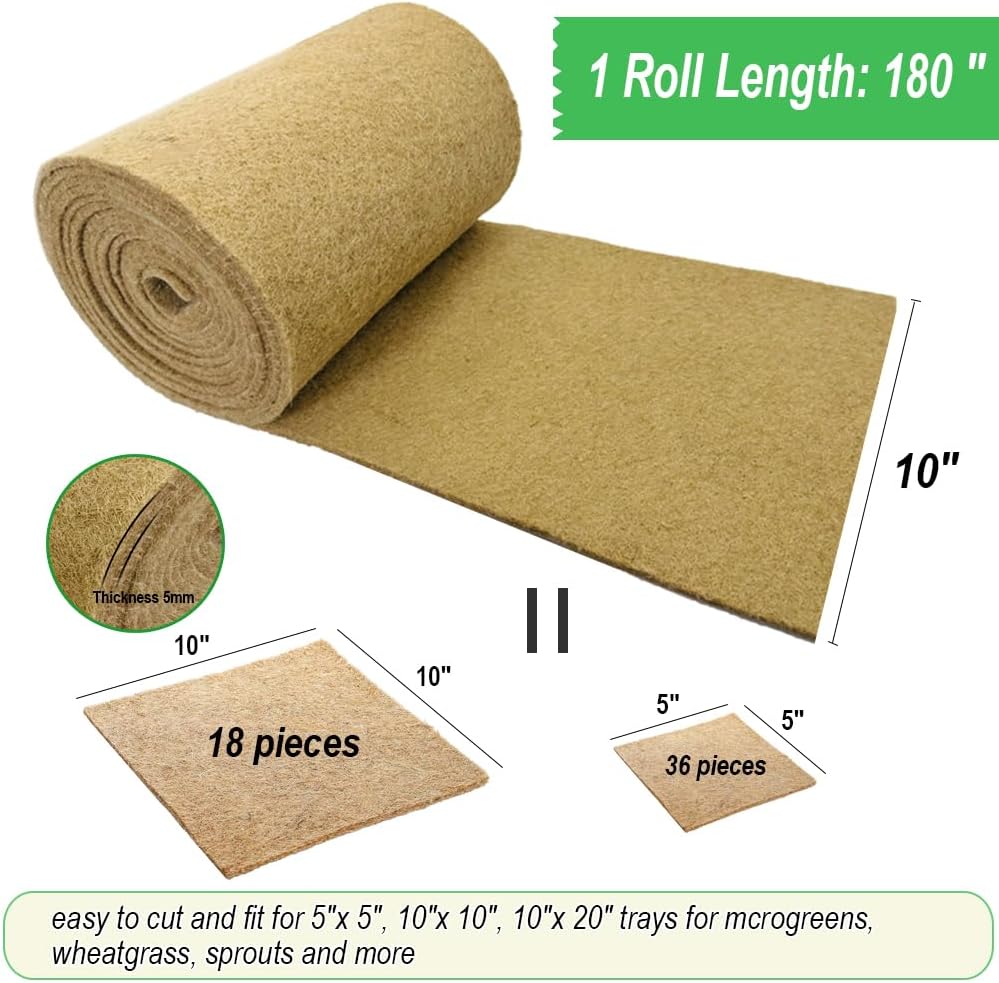 Rollo bandejas cultivo microverdes 10x180pulg yute